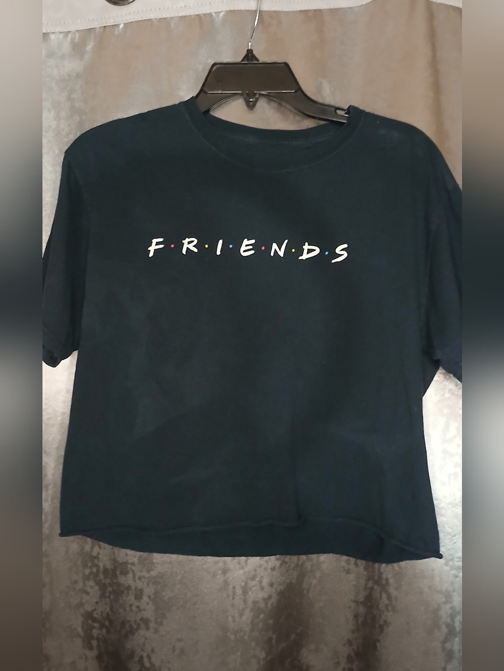 FRIENDS Black Logo Crop Tee